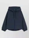 Weekend Max Mara Hooded Jacket Long Sleeves Elastic Cuffs In Blue
