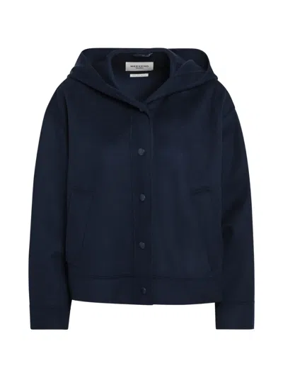 Weekend Max Mara Hooded Press-stud Jacket In Blue