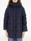 Weekend Max Mara Long-sleeved Hooded Cotton Jacket In Blue