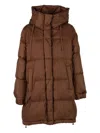 Weekend Max Mara Hooded Quilted Coat In Brown