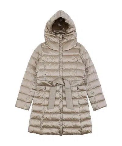 Weekend Max Mara Hooded Quilted Down Jacket In Nude