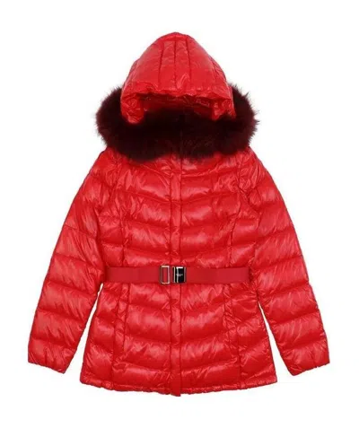 Weekend Max Mara Hooded Quilted Down Jacket In Red