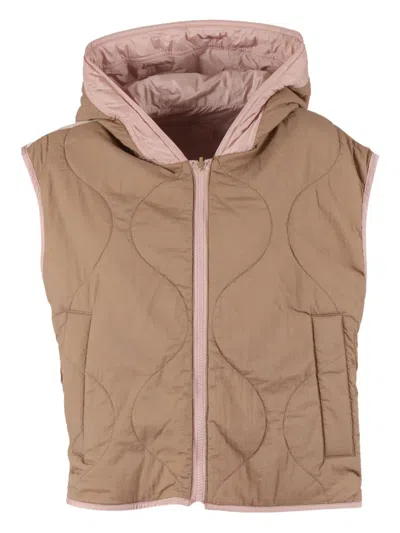 Weekend Max Mara Hooded Quilted Gilet In Pink