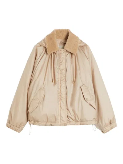 Weekend Max Mara Hooded Quilted Jacket In Neutral