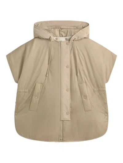Weekend Max Mara Hooded Short-sleeved Cropped Jacket In Nude