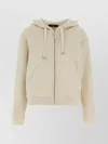 Weekend Max Mara Hooded Sweatshirt With Front Pockets And Ribbed Cuffs In Neutral