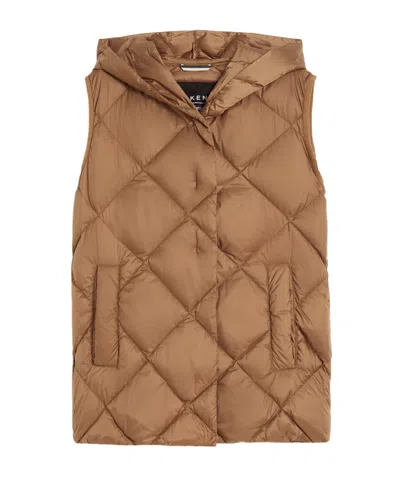 Weekend Max Mara Hooded Vest In Brown
