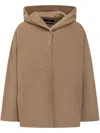 Weekend Max Mara Hooded Wool Coat In Neutrals