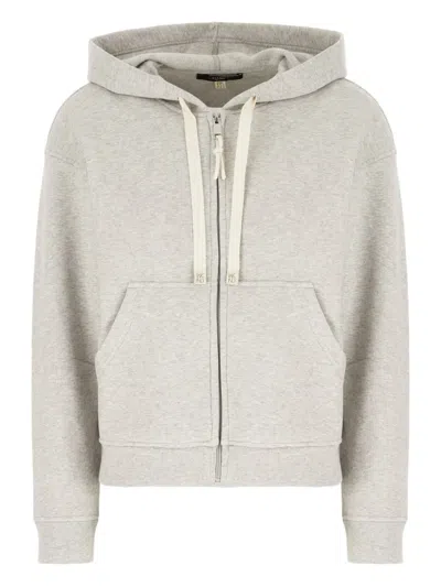 Weekend Max Mara Hooded Zip-up Hoodie In Gray