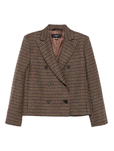 WEEKEND MAX MARA HOUNDSTOOTH DOUBLE-BREASTED JACKET