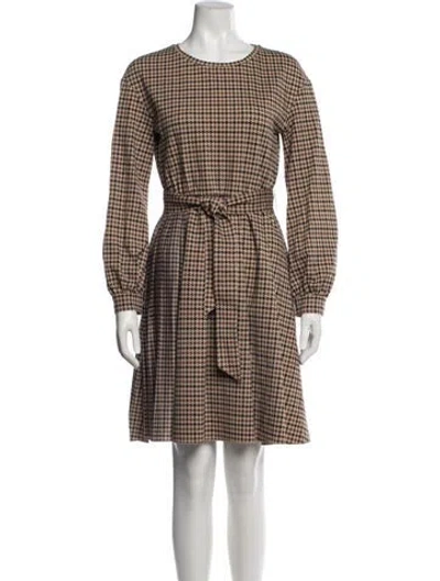 Pre-owned Weekend Max Mara Houndstooth Print Mini Dress In Neutrals