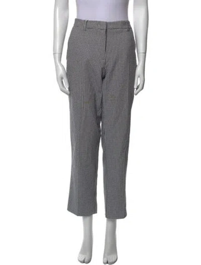 Pre-owned Weekend Max Mara Houndstooth Print Straight Leg Pants In Blue