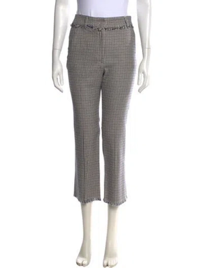 Pre-owned Weekend Max Mara Houndstooth Print Straight Leg Pants In Blue