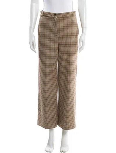 Pre-owned Weekend Max Mara Houndstooth Print Wide Leg Pants In Neutral