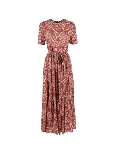 Weekend Max Mara Ibiza Paisley-print Tie Waist Dress In Brown