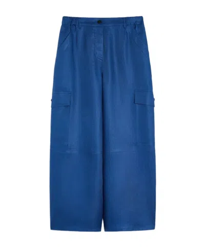 Weekend Max Mara Ifinale Wide-leg Cargo Pants In Blue