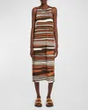 WEEKEND MAX MARA IFREM STRIPED RACERBACK A-LINE MIDI DRESS