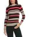 Weekend Max Mara Ilde Stripe Virgin Wool Crewneck Sweater In Multi