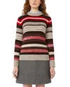 Weekend Max Mara Ilde Stripe Virgin Wool Crewneck Sweater In Red