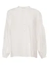 Weekend Max Mara Ilex Embroidered Balloon-sleeve Shirt In White
