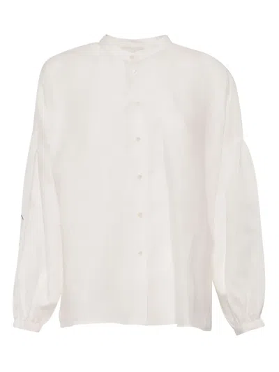 Weekend Max Mara Ilex Embroidered Balloon-sleeve Shirt In White