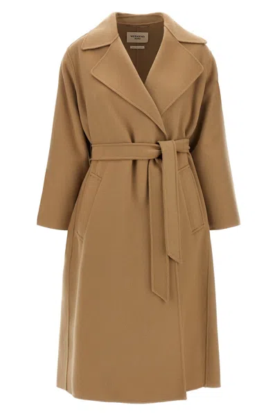 Weekend Max Mara Industrious Dressing Gown Coat In Brown