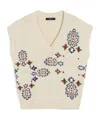 Weekend Max Mara Inlaid Cotton-blend Gilet In White
