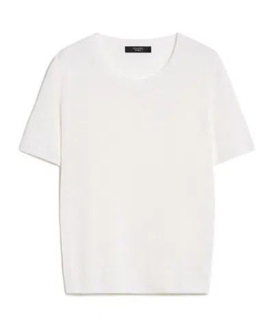 Weekend Max Mara Item O-neck Short-sleeved T-shirt In White