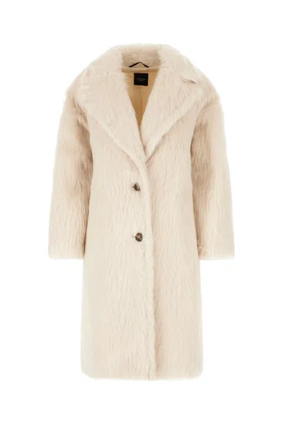 Weekend Max Mara Ivory Alpaca Blend Coat In Ecru