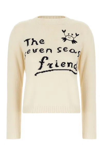 Weekend Max Mara Ivory Cotton Blend Sweater In Neutral