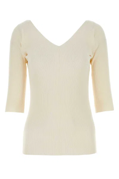 Weekend Max Mara Ivory Viscose Bled Oceano Sweater In White
