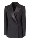 Weekend Max Mara Wool Tuxedo Blazer In Black