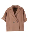 Weekend Max Mara Coat Double-breasted Front Pockets In Brown