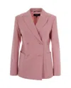 Weekend Max Mara Double-breasted Virgin Wool Blazer In Pink
