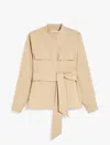 Weekend Max Mara Belted Cotton Jacket In Neutral