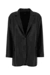Weekend Max Mara Black Leather Marat Blazer In Black
