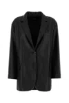 Weekend Max Mara Black Leather Marat Blazer In Black