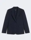 Weekend Max Mara Natural Stretch Wool Blazer In Blue