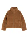 Weekend Max Mara Alfredo Funnel-neck Panelled Jacket In Brown