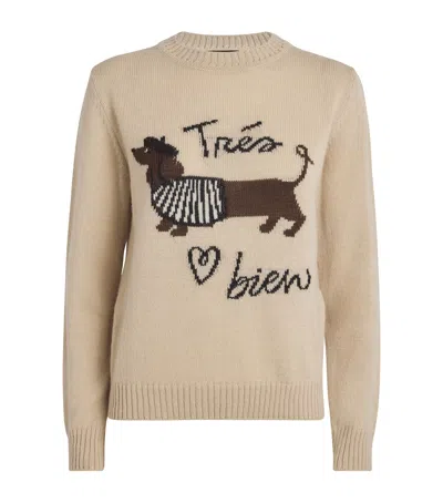 WEEKEND MAX MARA JACQUARD DOG SWEATER