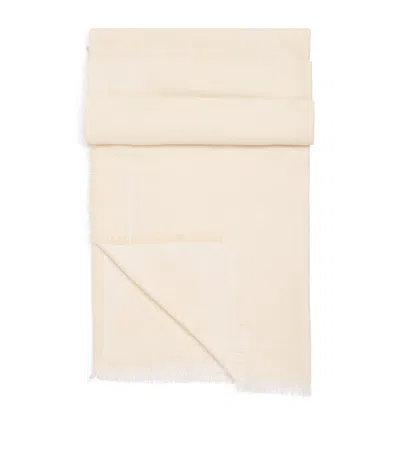 Weekend Max Mara Jacquard-knit Fringe Shawl In White