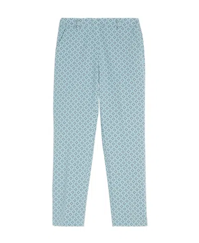Weekend Max Mara Jacquard Quarter Pants In Blue