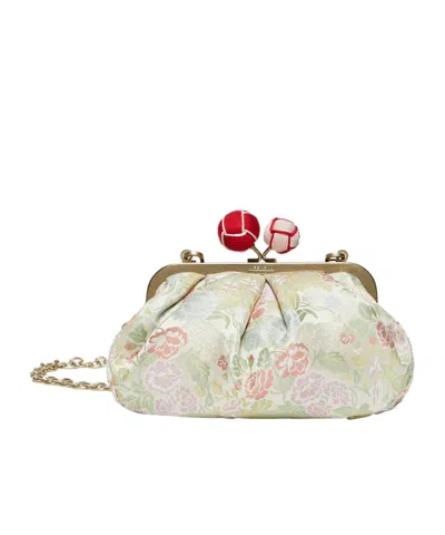 Weekend Max Mara Jacquard Silk Shoulder Bag In Nude