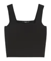 Weekend Max Mara Sleeveless Cropped Knitwear Square Neckline In Black