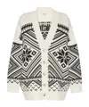 Weekend Max Mara Jacquard Wool Cardigan In Multi