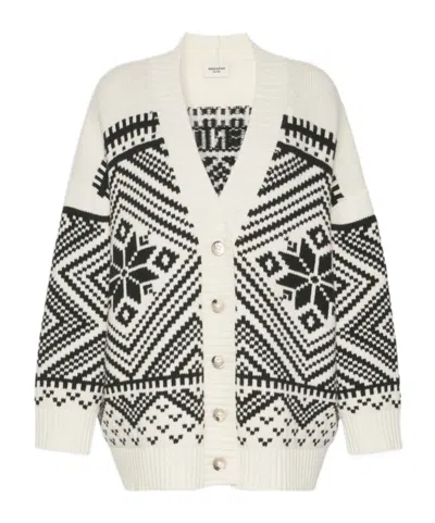 Weekend Max Mara Jacquard Wool Cardigan In Multi