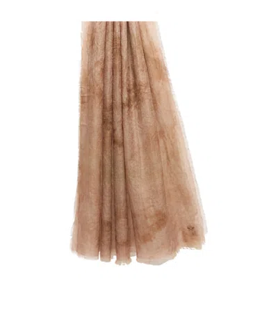 Weekend Max Mara Jacquard Wool Shawl In Brown