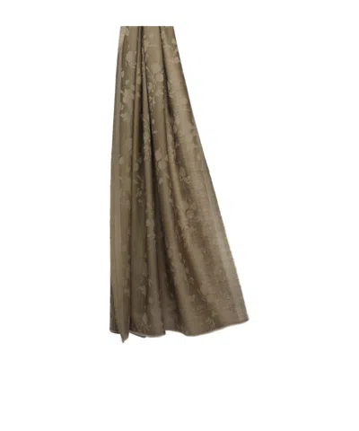 Weekend Max Mara Jacquard Wool Stole In Brown