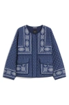 Weekend Max Mara Jader Bandana Print Quilted Cotton Jacket In Blue
