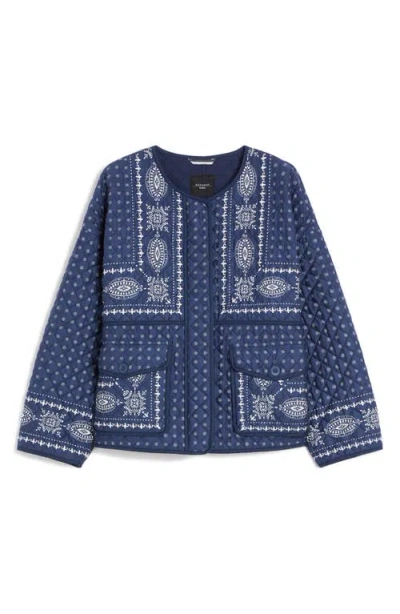 Weekend Max Mara Jader Bandana Print Quilted Cotton Jacket In Blue
